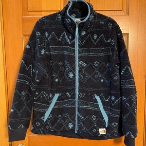 The North Face Dark and Light Blue Fleece Jacket
